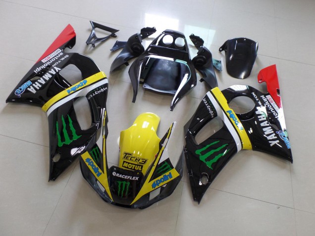 1998-2002 Black Yellow Monster YZF R6 Motorcycle Fairings