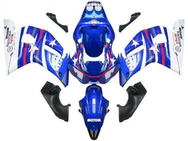 1998-2002 Blue White Star Fiat YZF R6 Motorcycle Fairings