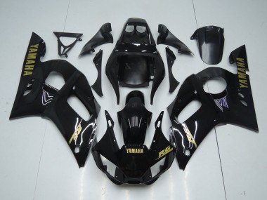 1998-2002 Glossy Black Gold Sticker YZF R6 Motorcycle Fairings