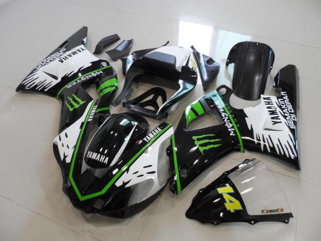 2000-2001 Black White Green Monster YZF R1 Motorcycle Fairings