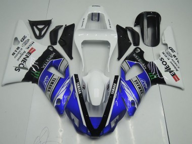 2000-2001 Blue White ENEOS Monster YZF R1 Motorcycle Fairings