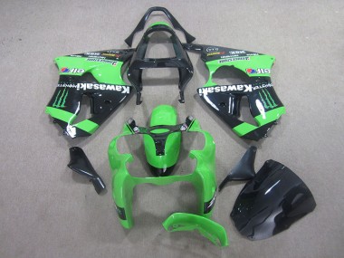 2000-2002 Black Green Monster ZX6R Motorcycle Fairings