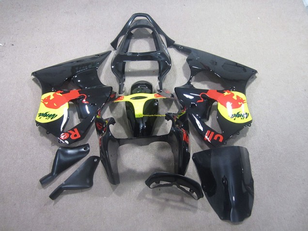 2000-2002 Black Yellow Red Bull Ninja ZX6R Motorcycle Fairings