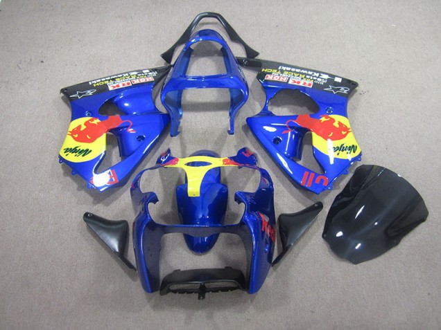 2000-2002 Blue Red Bull Ninja ZX6R Motorcycle Fairings