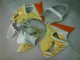 2000-2002 White Yellow Flame ZX6R Motorcycle Fairings