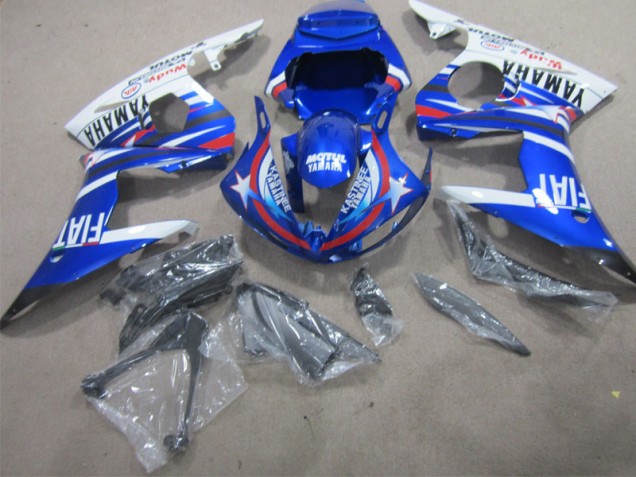 2002-2003 Blue White Motul Fiat YZF R1 Motorcycle Fairing