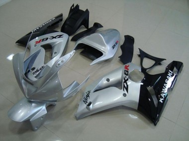 2003-2004 Silver Black ZX6R Motorcycle Fairings