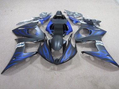 2003-2005 Black Blue Flame YZF R6 Motorcycle Fairings