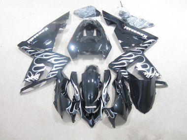 2003-2005 Black White Flame ZX10R Motorcycle Fairings