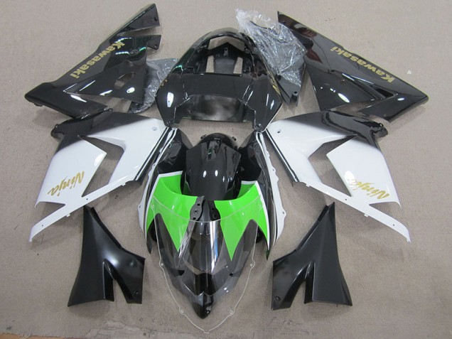 2003-2005 Black White Gold Ninja ZX10R Motorcycle Fairings