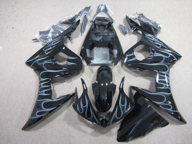 2003-2005 Black with Flame YZF R6 Motorcycle Fairings