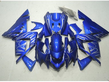 2003-2005 Blue White Flame ZX10R Motorcycle Fairings