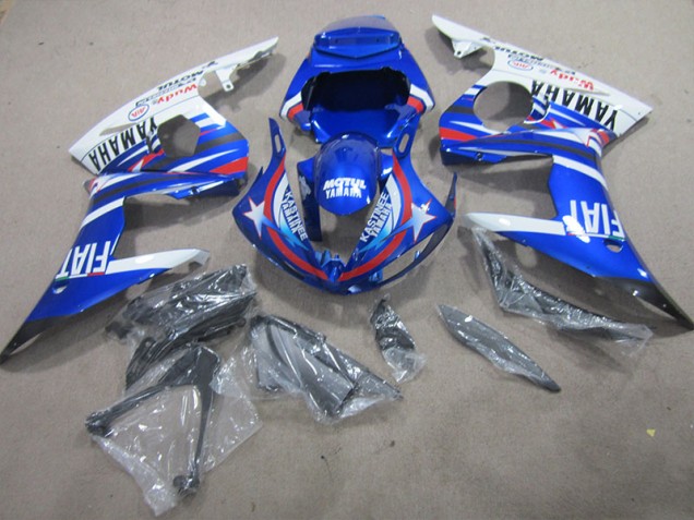 2003-2005 Blue White Motul Fiat YZF R6 Motorcycle Fairing