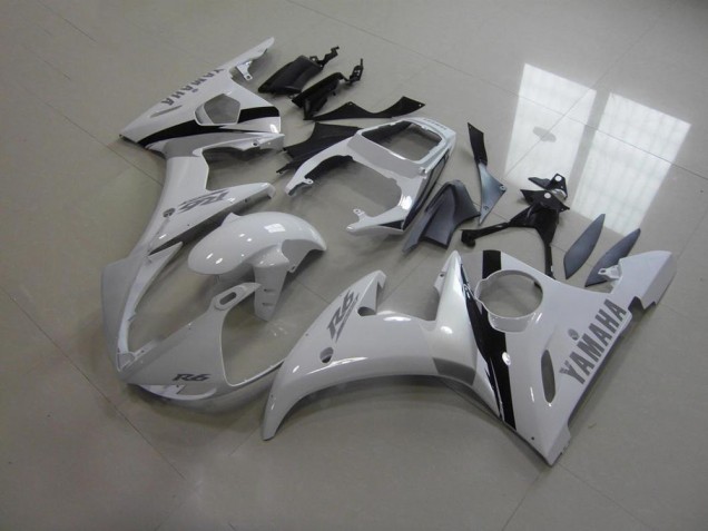 2003-2005 White and Grey Decals YZF R6 Motorcycle Fairings