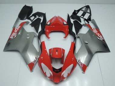 2003-2006 Silver and Red RSV1000 Motorcycle Fairings