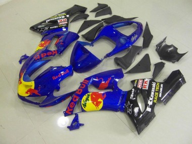 2005-2006 Blue Red Bull ZX6R Motorcycle Fairings