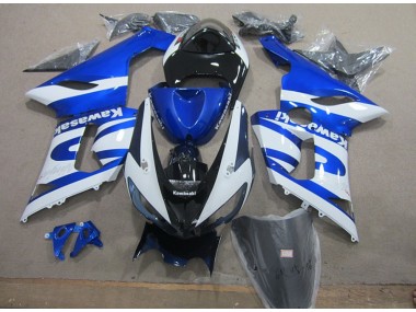 2005-2006 Blue White ZX6R Motorcycle Fairings