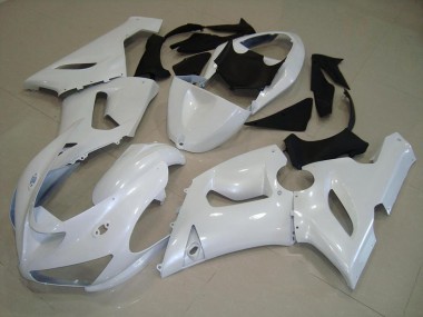 2005-2006 Dark Pearl White ZX6R Motorcycle Fairings