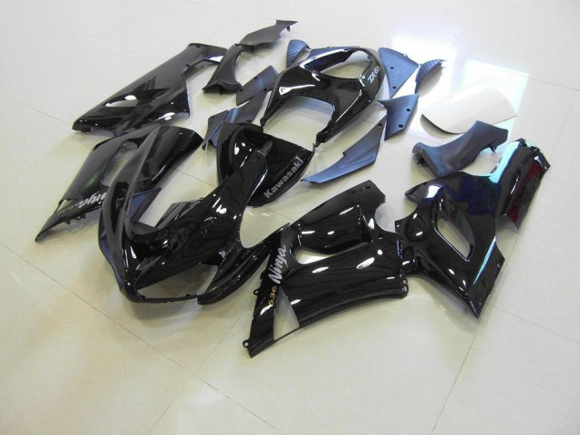 2005-2006 Glossy Black Silver Decals ZX6R Motorcycle Fairings