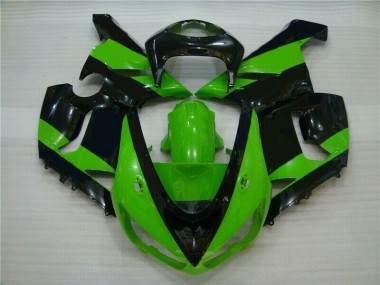 2005-2006 Green Black ZX6R Motorcycle Fairings