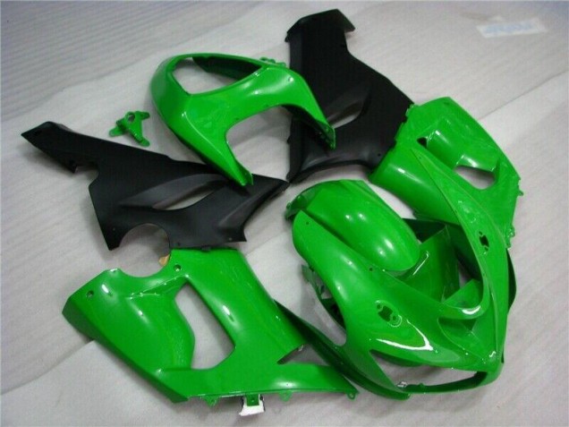 2005-2006 Green Matte Black ZX6R Motorcycle Fairings