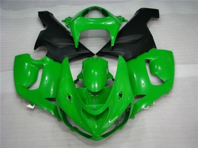 2005-2006 Green Matte Black ZX6R Motorcycle Fairings