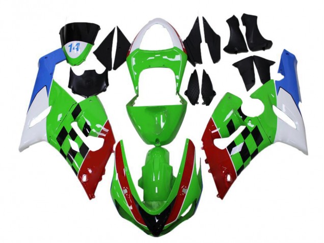 2005-2006 Green Red White Blue ZX6R Motorcycle Fairings