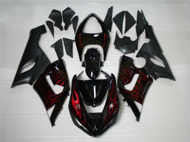 2005-2006 Red Black ZX6R Motorcycle Fairings