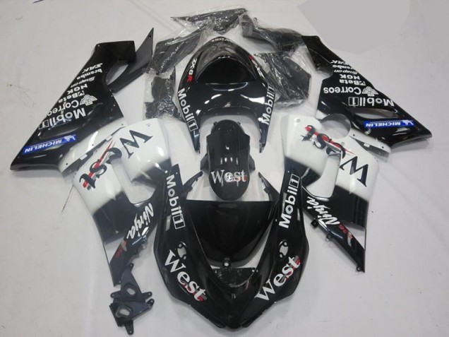 2005-2006 White Black ZX6R Motorcycle Fairing