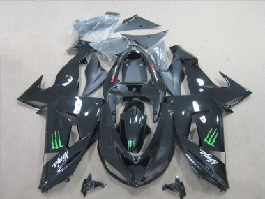 2006-2007 Black Green Monster Ninja ZX10R Motorcycle Fairings