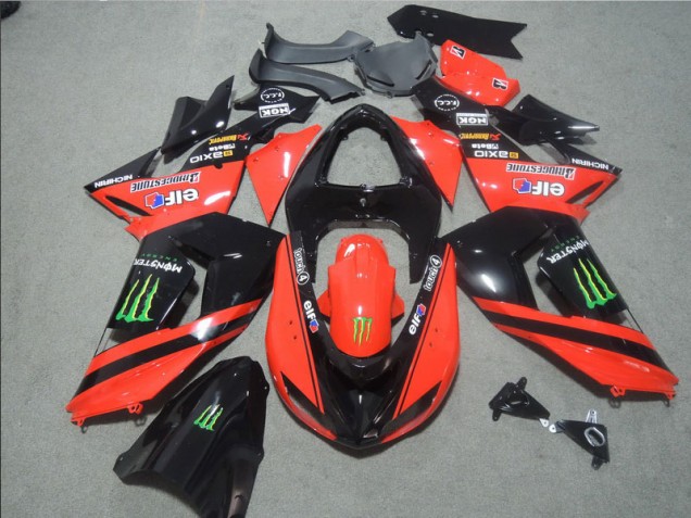 2006-2007 Black Red Touch4 Monster ZX10R Motorcycle Fairings