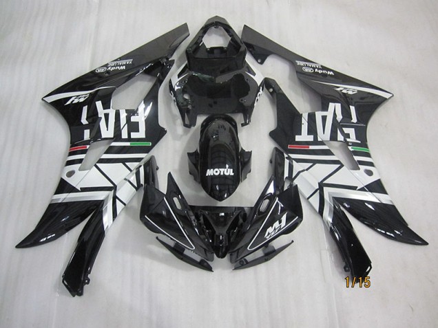 2006-2007 Black White Motul Fiat YZF R6 Motorcycle Fairings