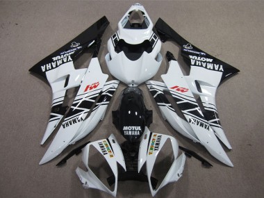 2006-2007 Black White Motul YZF R6 Motorcycle Fairings