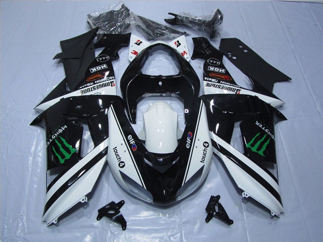 2006-2007 Black White Touch4 Monster ZX10R Motorcycle Fairings