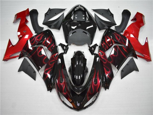 2006-2007 Red Flame ZX10R Motorcycle Fairings