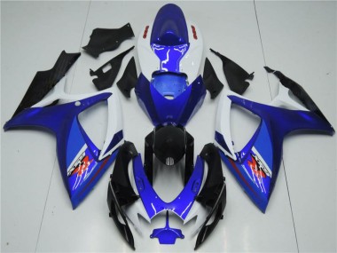 2006-2007 White Blue GSXR 600/750 Motorcycle Fairings