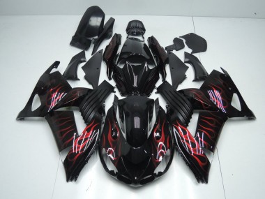 2006-2011 Red Flame ZX14R ZZR1400 Motorcycle Fairings