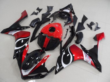 2007-2008 Black Red Glossy YZF R1 Motorcycle Fairings