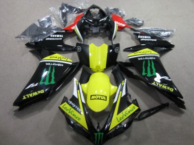 2007-2008 Black Yellow Motul Leovince YZF R1 Motorcycle Fairings