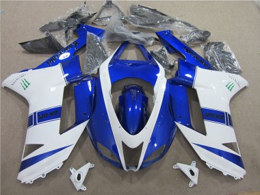 2007-2008 Blue White Monster ZX6R Motorcycle Fairings