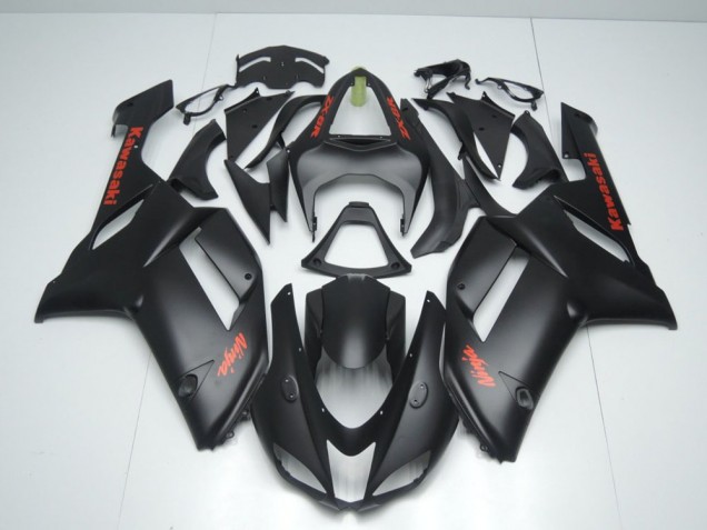 2007-2008 Matte Black with Red Sticker ZX6R Motorcycle Fairings