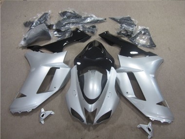 2007-2008 Silver Black ZX6R Motorcycle Fairings