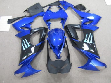 2008-2010 Black Blue Monster ZX10R Motorcycle Fairings