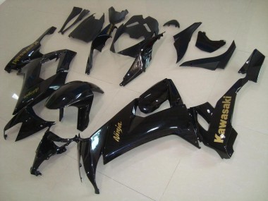 2008-2010 Glossy Black with Gold Sticker ZX10R Motorcycle Fairings