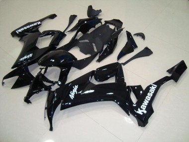 2008-2010 Glossy Black with White Sticker ZX10R Motorcycle Fairings