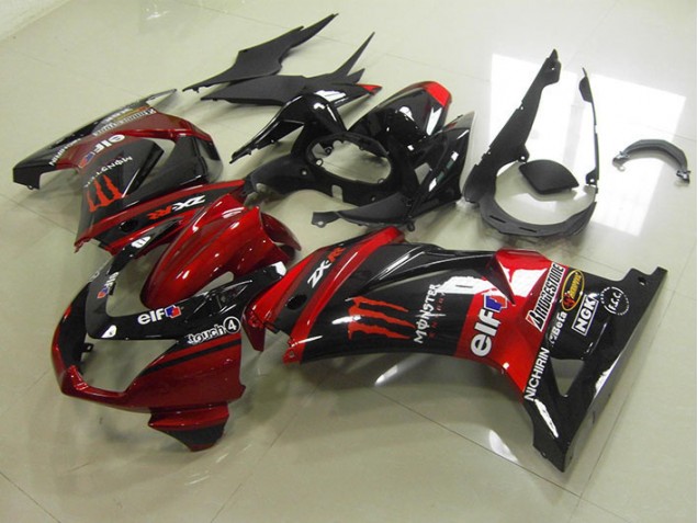 2008-2012 Black Red Monster ZX250R Motorcycle Fairing