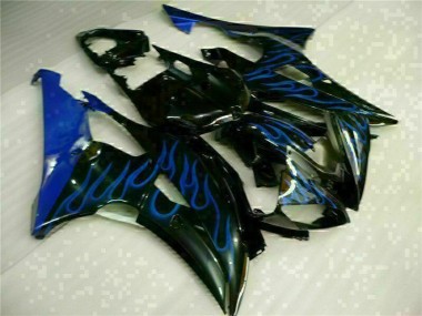 2008-2016 Blue Flame Black YZF R6 Motorcycle Fairings