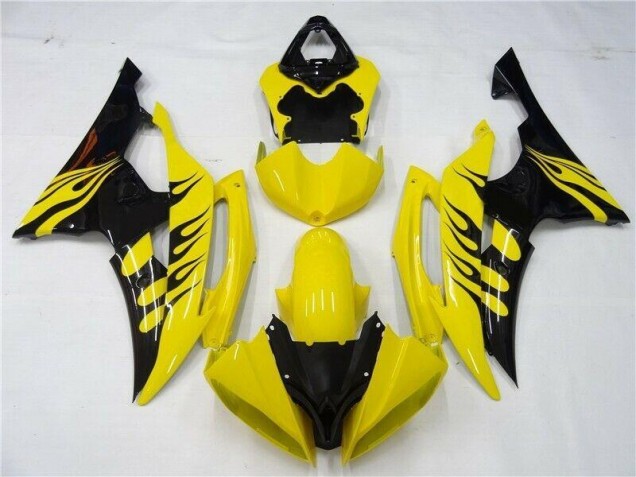 2008-2016 Yellow Black YZF R6 Motorcycle Fairings