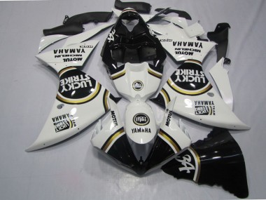 2009-2011 Black White Lucky Strike YZF R1 Motorcycle Fairings