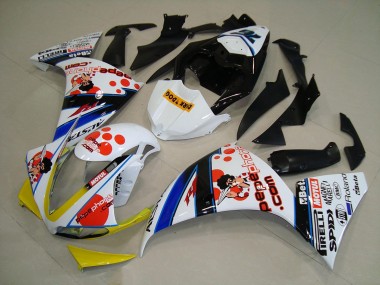 2009-2011 White Black Pepe Phone YZF R1 Motorcycle Fairings